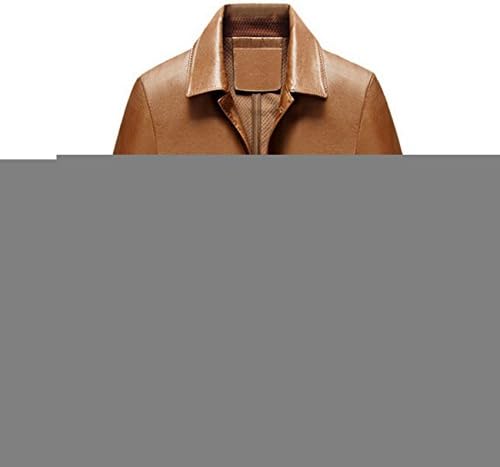 HEBEW Men's Winter Warm Sheep Skin Leather Coat Jacket Lined(LE5)-Large Brown