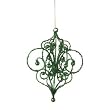 Sugared Fruit Green Bead and Glitter Filigree Christmas Ornament 7.25"