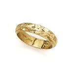 14k Polished Claddagh Mens Band Ring - Size 10.0