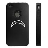 Apple iPhone 4 4S 4G Black Aluminum & Silicone Case San Diego Chargers