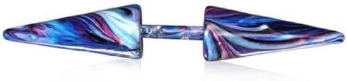 Urban Male Blue Marble Colour Stainless Steel Fake Ear Expander Spikes