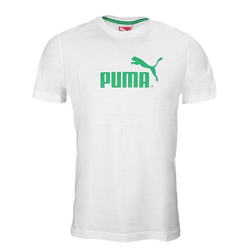 PUMA Herren T-Shirt Large Logo, white-jelly bean, S, 817025 39