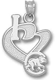 Chicago Cubs 3/4 I Heart C Bear Pendant - Sterling Silver Jewelry