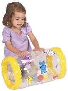 Inflatable Crawl Toy See N Go Roller Rolling Ball with Plastics Jingle Balls