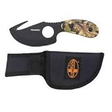 Fixed Blade Skinning Knife, Camo Fiberesin Handle, Guthook