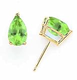 14k 8x5mm Pear Peridot earring XE81PE