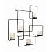 Black Iron Wall Puzzle Sconce Candle Holder W/ 5 Glass Candleholders