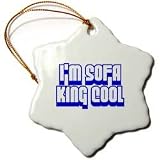 Im Sofa King Cool - 3 Inch Snowflake Porcelain Ornament