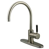 Kingston Brass Gourmetier GS8718DKLLS Kaiser 8-Inch Center Single Lever Handle Kitchen Faucet with 8