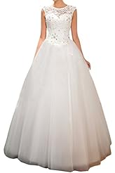 Natural   Waistline Floral Print  Satin/Tulle Lace-Up Illusion  Ball Gown Wedding Dress 