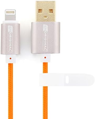 snoriginal 6.6ft 2M Nylon Braided Tangle-Free to USB Lightning Cable for [ iPhone 6s 6s Plus iPhone6 6plus 5S 5C 5 4S / iPad / mini / air / touch ] Sync and Charging Orange