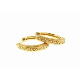 Medium Diamond Hoops in Yellow Gold by Zasha
