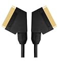 3m Scart Cable -Superior Quality Lead (Scart over Coax for better picture quality) / 24k Gold / Fully Wired / Shielded / 21-pin / Audio / Video / Male to Male