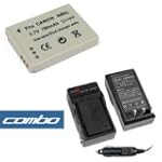 Combo Set Premium Nb5l, Nb-5l Replacement Lithium-ion Battery + Home Battery Charger with Car Adapter for Canon Digital Camera and Camcorder