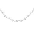 18in Rhodium-plated Bead Wave Necklace
