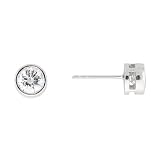 Jewelry : Bezel Set Mens CZ Stud Earrings