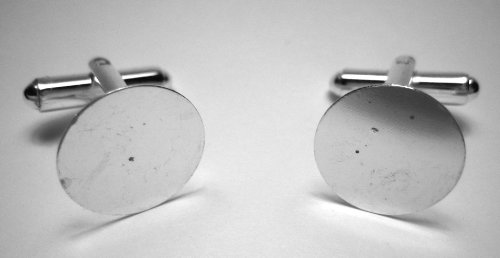 10 X Silver Tone Cufflink Backs Setting 15mm Pad DIY Findings