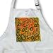 Jaclinart Abstract Circles Cells Heart Psychedelic Surreal Retro - Abstract orange olive khaki green surreal flowing sci fi cells hearts - Aprons