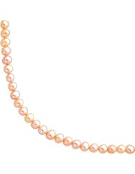 14K Gold 5mm Pink Cultured Round Pearl Strand 20"