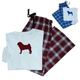 Pug Black Ladies Flannel Pajamas