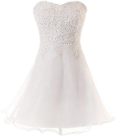 Dresstells Short Sweetheart Homecoming Dress Organza Dress Strapless Dress with Sequins for JuninorsUnder $100 Size 4