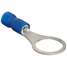 Morris Products 10040 Ring Terminal, Vinyl Insulated, Blue, 16-14 Wire Size, 5/16" Stud Size (Pack of 100)