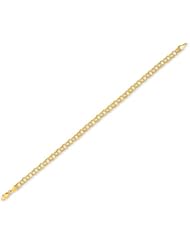 14K 7.25" Yellow Gold Polish Diamond Cut Lite Charm Bracelet With Lobster Clasp