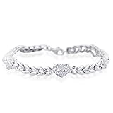 Designer Sterling Silver Arrow Link Heart Bracelet