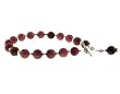 Rhodonite and Sterling Silver Bracelet with Swarovski Crystal