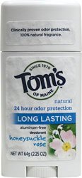 Tom's of Maine Natural Deodorant Aluminum Free Honeysuckle Rose -- 2.25 oz