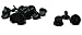Pack of 100 Black PVC Rubber Pin Backs - Butterfly Clutch
