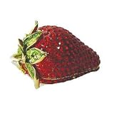 Strawberry Berry Box Swarovski Crystals 24K Gold Jewelry, Trinket or Pill Box...