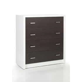 Babi Italia Scandi Two Tone 4 Drawer Dresser, White/Choc