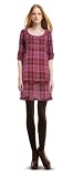 MAXSTUDIO ROLLED CUFFED SLEEVE PLAID DRESS