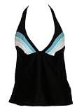Coco Reef Black Tankini Swim-top w/Blue Stripes