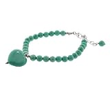 Genuine Howlite Bead Turquoise Heart Charm Bracelet
