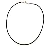 Leather Cord 19 Black 3mm Round Silver Lobster Clasp Necklace Thick for Pendants (24 Inches)