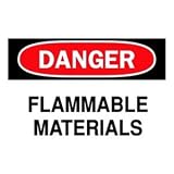 Chemical & Hazardous Materials Sign (B-302; Black/Red on White; DANGER; High Performance Polyester) [PRICE is per EACH]