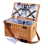 6 Person Sandringham Wicker Picnic Hamper Basket