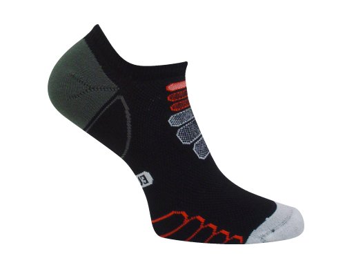Eurosocks 234175 Performance Sprint Silver DryStat  Ultralight Weight Ghost Socks, Black/White, Large