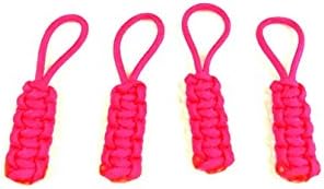 4 Pack Lobo Marine Products 550 Paracord Jeep Soft Top And Boat Enclosure Zipper Pulls Made in the USA (Neon Pink)