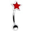 Sterling Silver Red Star Upper Belly Ring