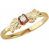 Beautiful! Yellow-gold Black Hills Gold Women's (April Birthstone) Diamond Rose Ring