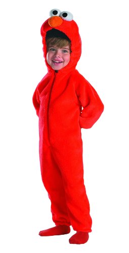 Toddlers Giggling Elmo Deluxe Two-Sided Plush Jumpsuit
