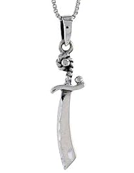 Sterling Silver Sword Pendant, 1 1/2 inch tall