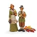 Set Of 2 Thanksgiving Man And Woman Pilgrim Figurines For Holiday Home Decor