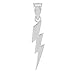 High Polish 925 Sterling Silver Lightning Bolt Charm Pendant Necklace