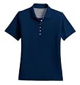 Outer Banks Ladies 100% Cotton Egyptian Diamond Knit Sport Shirt - Navy Blue