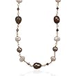 16" Copper Necklace with Crystals, Lavender, Mauve and Plum Cultured Freshwater Pearls