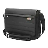 Padded FLIGHT Laptop Compartment Messenger Bag (Black) for Apple MacBook Air 13.3-inch Laptop